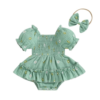 SELAH Floral Smocked Romper Dress