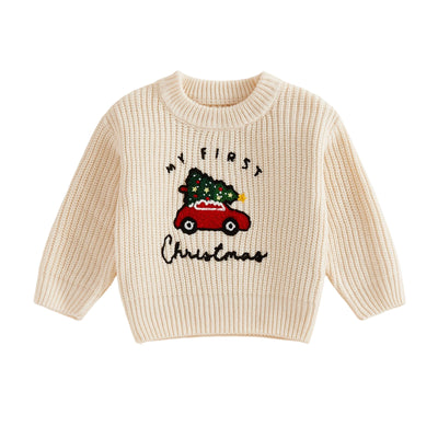 MY FIRST CHRISTMAS Car Knitted Sweater