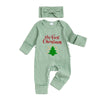MY FIRST CHRISTMAS Ribbed Ruffle Jumpsuit