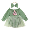 MY FIRST CHRISTMAS Smocked Tulle Romper Dress