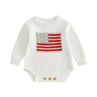 USA FLAG Knitted Romper