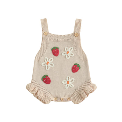 STRAWBERRIES & DAISIES Knitted Romper