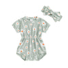 DAISY Ribbed T-Shirt Onesie with Headband