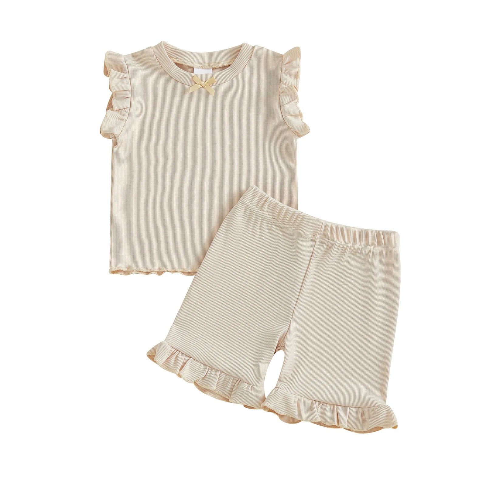 LITTLE BOWTIE Ribbed Ruffle Outfit