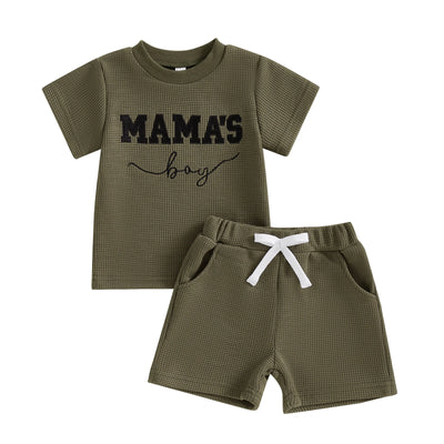 MAMA'S BOY Waffle Knit Outfit