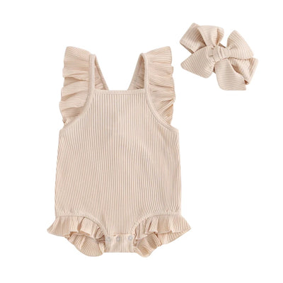 LILY Ribbed Ruffle Romper