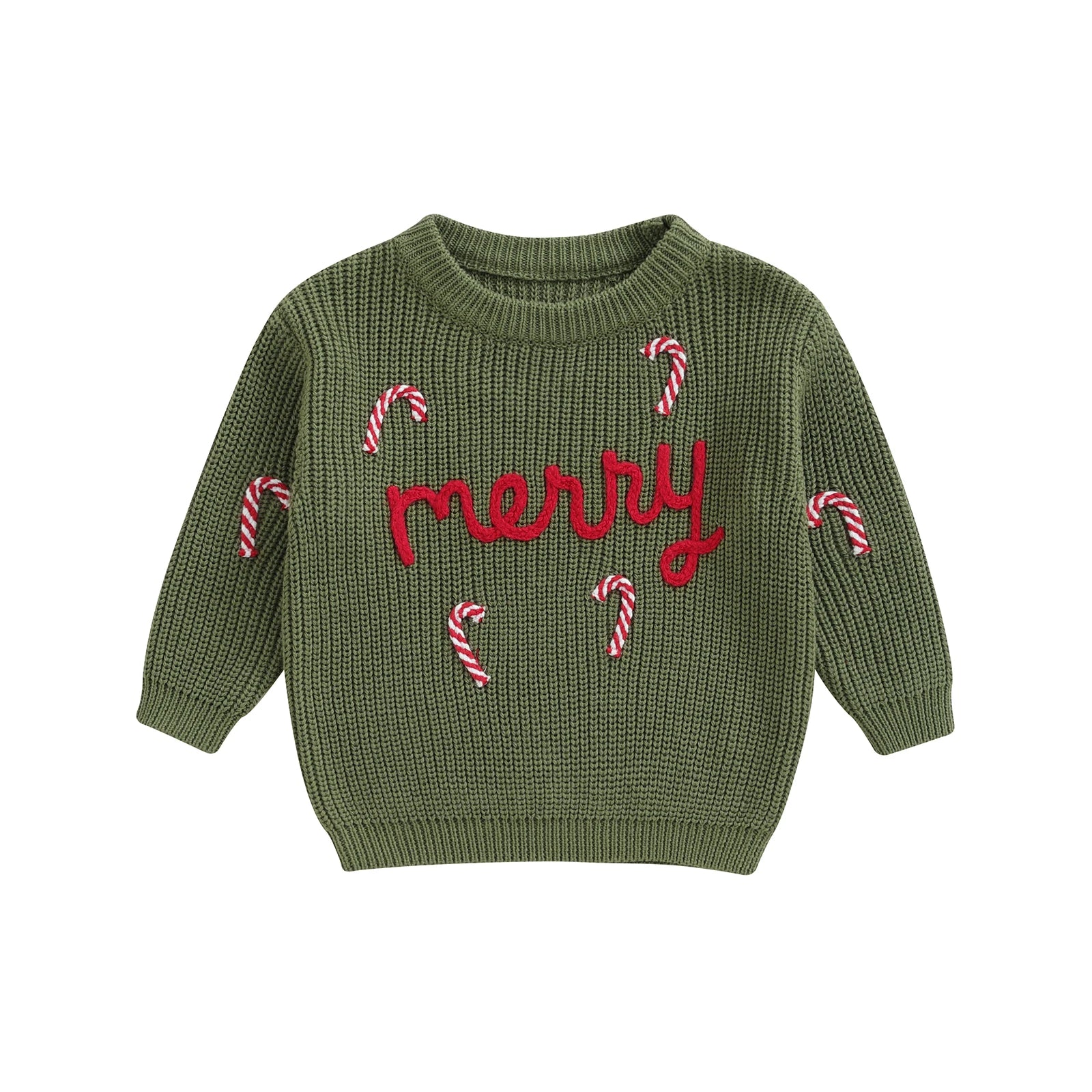 MERRY Candy Cane Knitted Sweater