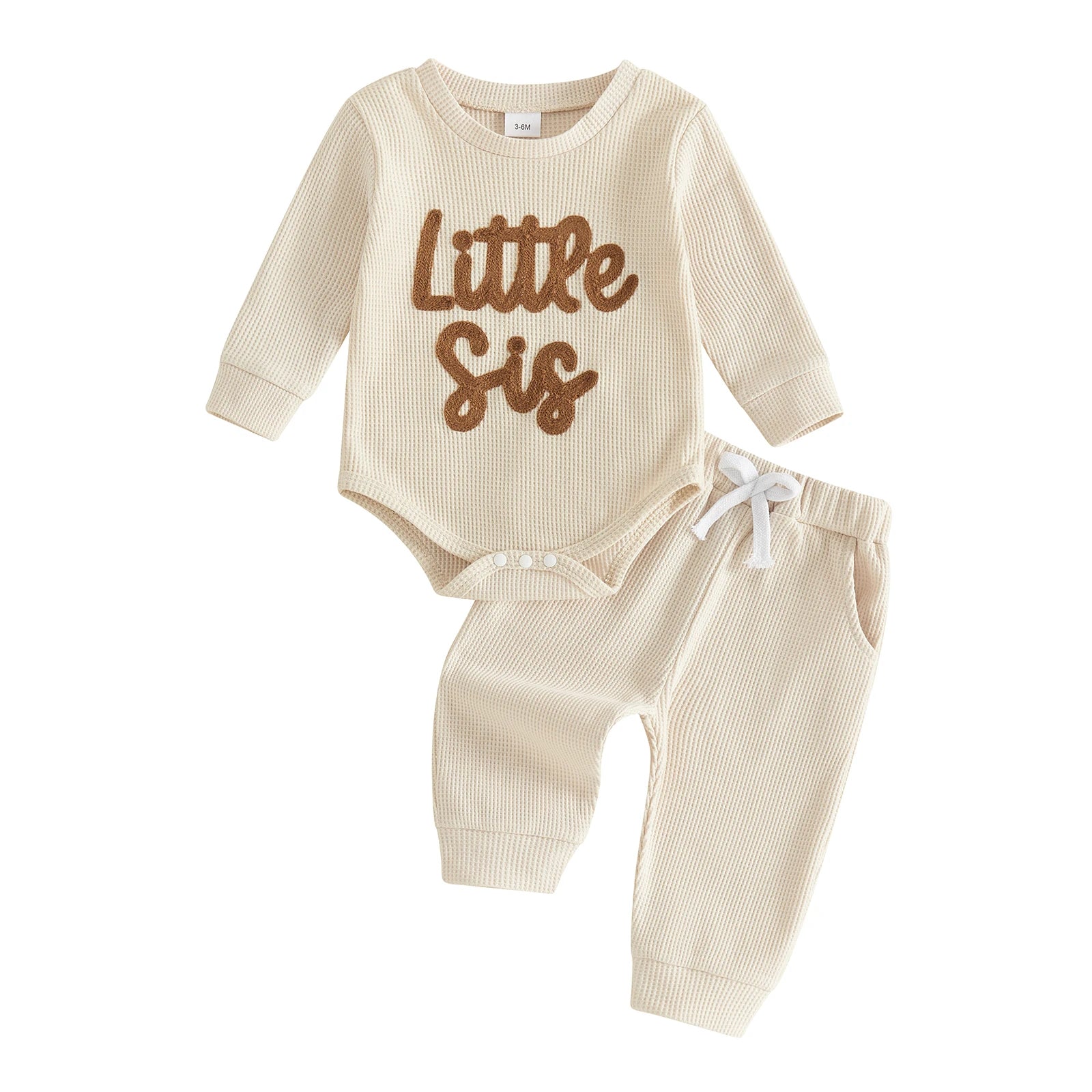 LITTLE SISTER Waffle Knit Outfit