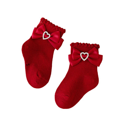 SPARKLING HEART Bowtie Socks