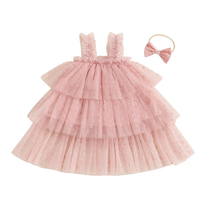 POLKA HEARTS Layered Tulle Dress