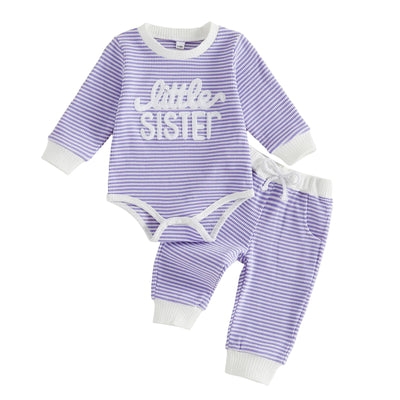LITTLE SISTER Striped Joggers Outfit