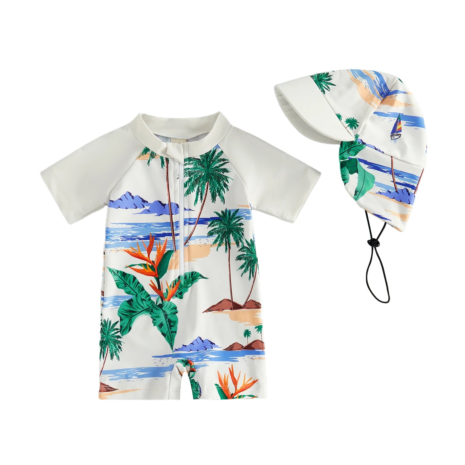 BEACH TIME Swimsuit with Sun Hat