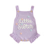 LITTLE SISTER Knitted Floral Romper