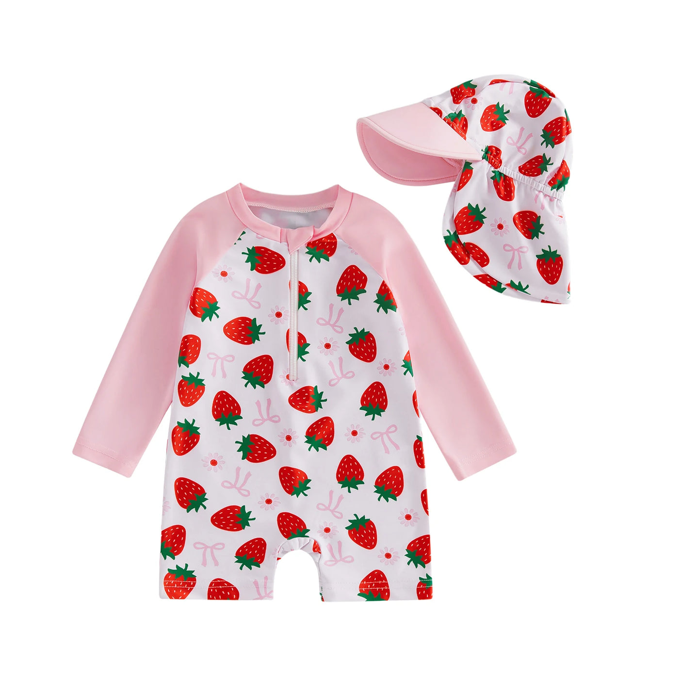 BERRIES & BOWS Swimsuit with Sun Hat