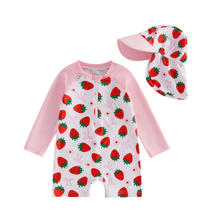 BERRIES & BOWS Swimsuit with Sun Hat