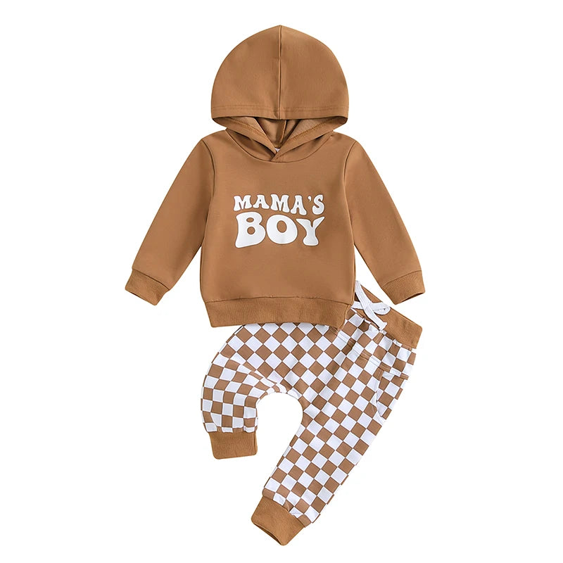 MAMA'S BOY Hooded Checkers Outfit