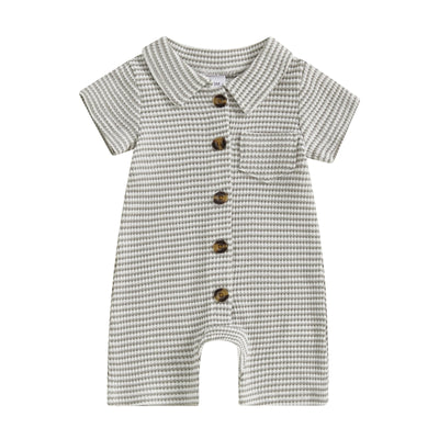 ROBIN Striped Button Romper