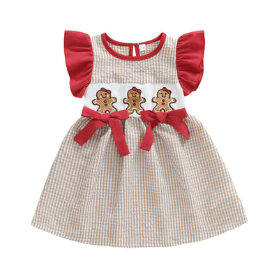 SANTA & CANDY CANE Plaid Bowtie Dress
