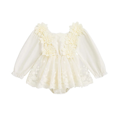 STELLA Floral Lace Romper Dress