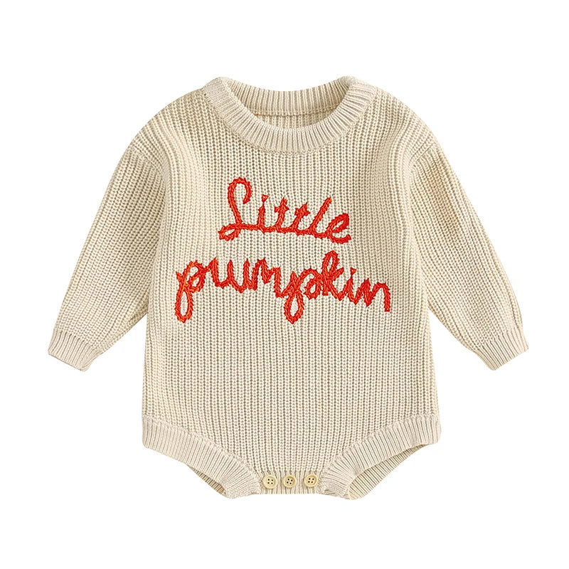LITTLE PUMPKIN Knitted Romper