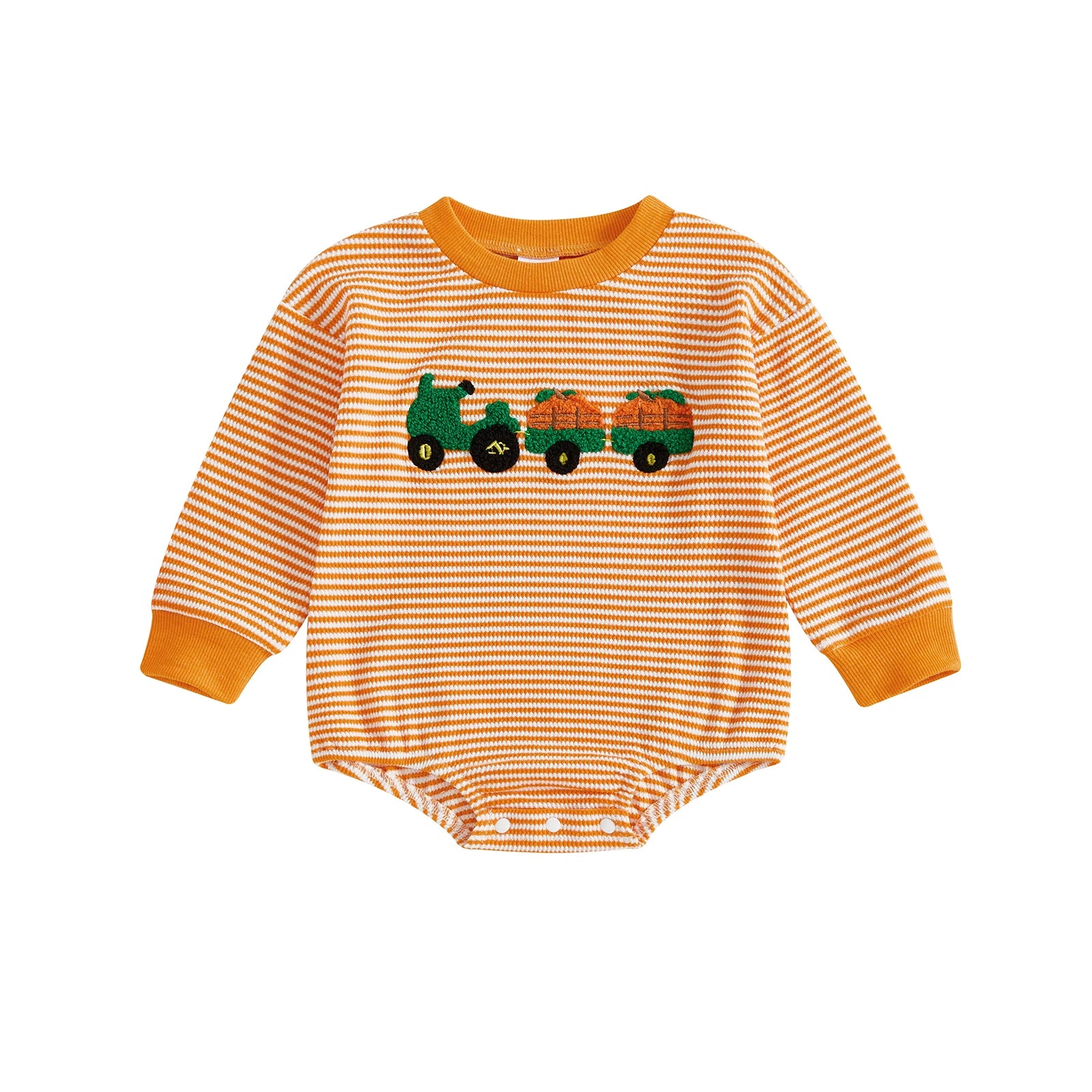TRACTOR WITH PUMPKIN Long-Sleeve Onesie
