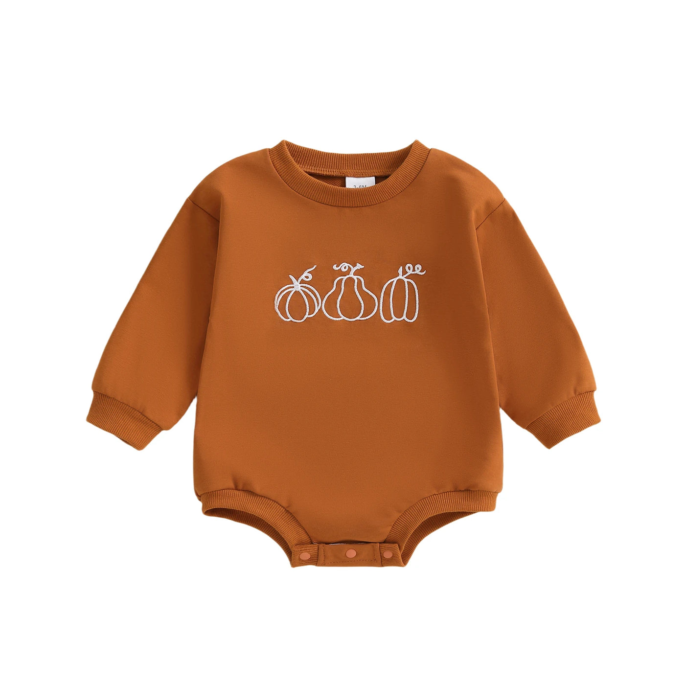 PUMPKINS Brown Long-Sleeve Onesie