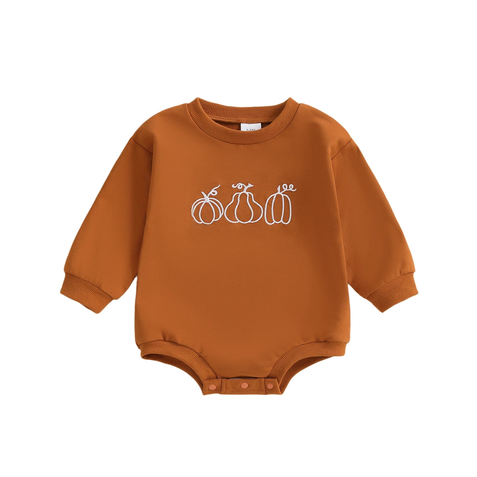 PUMPKINS Brown Long-Sleeve Onesie