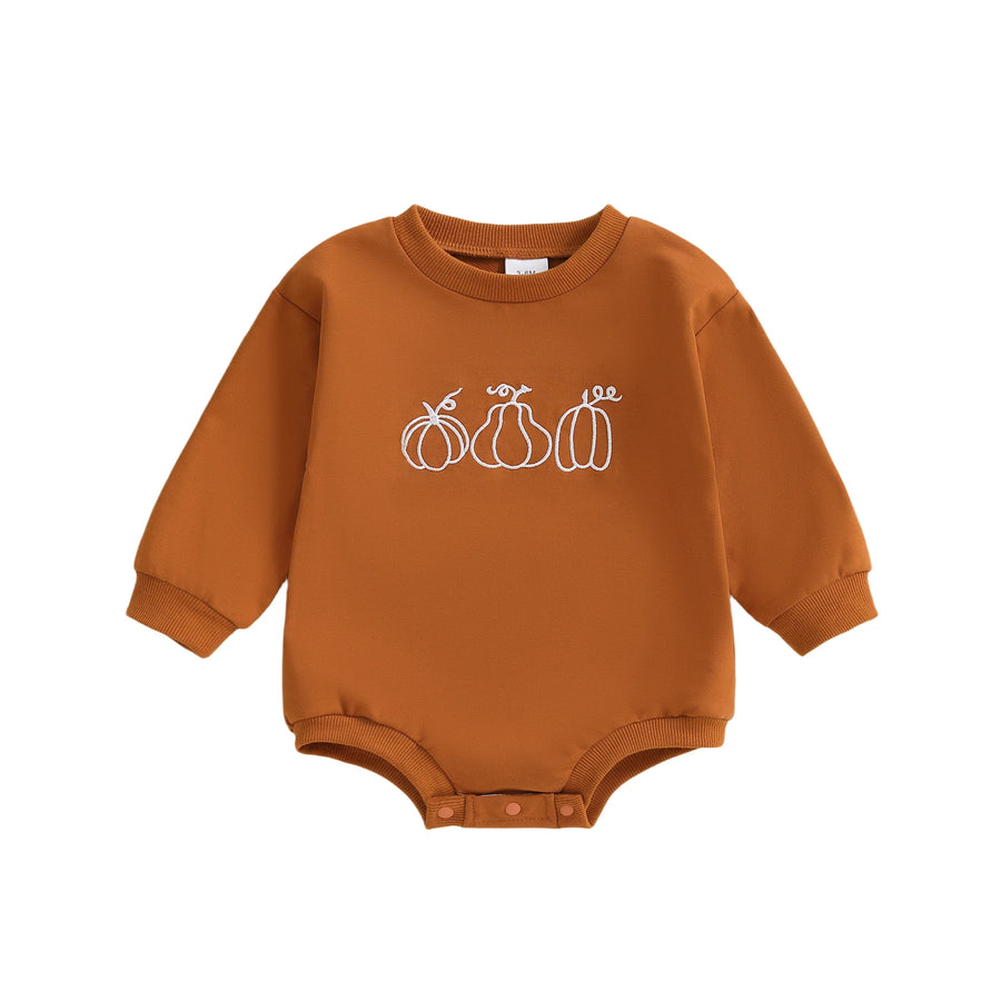 PUMPKINS Brown Long-Sleeve Onesie