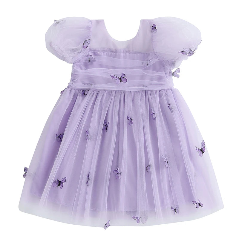 BUTTERFLY Tulle Puff Sleeve Dress