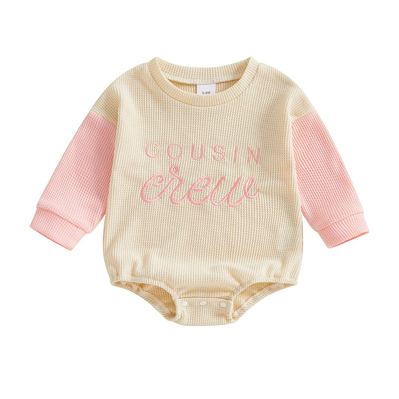 COUSIN CREW Color Block Long-Sleeve Romper