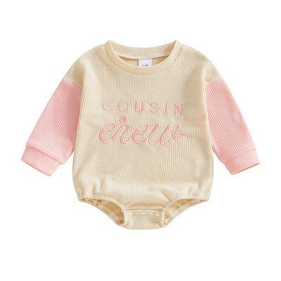 COUSIN CREW Color Block Long-Sleeve Romper