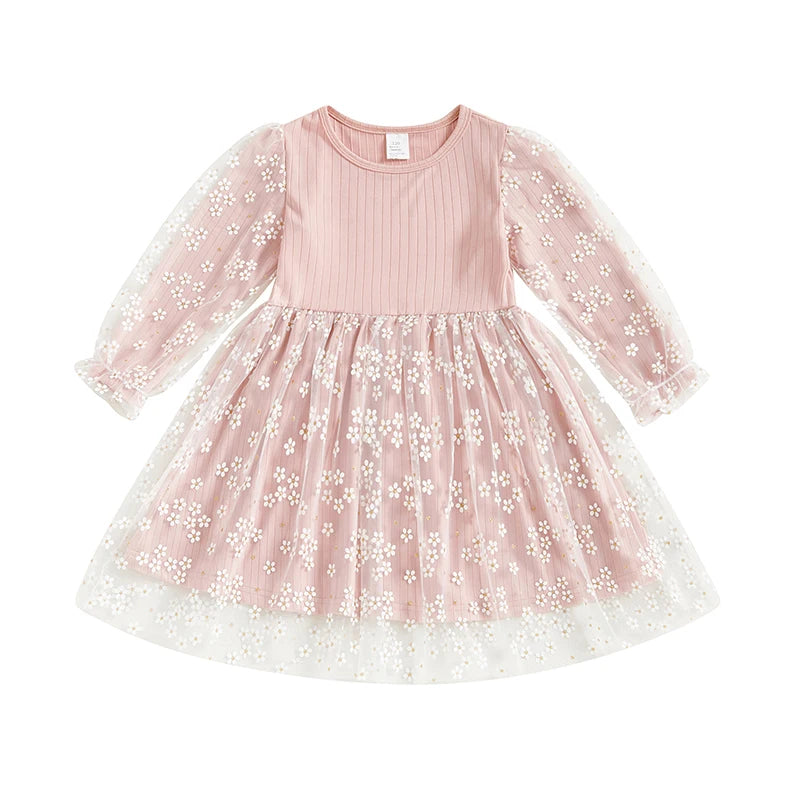 SADIE Flower Tulle Overlay Dress