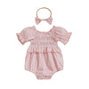 ELSIE Smocked Blue Romper