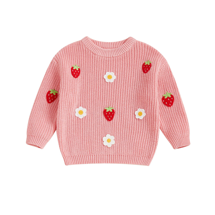 STRAWBERRIES & DAISIES Knitted Sweater