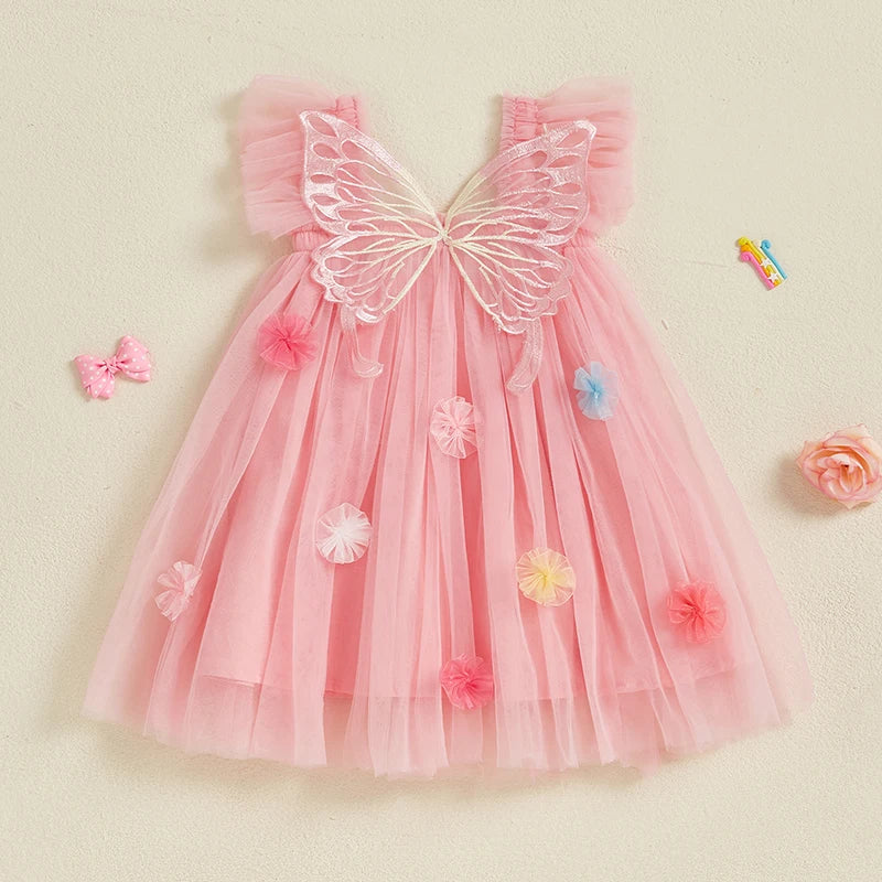 BUTTERFLY Pompom Tulle Dress