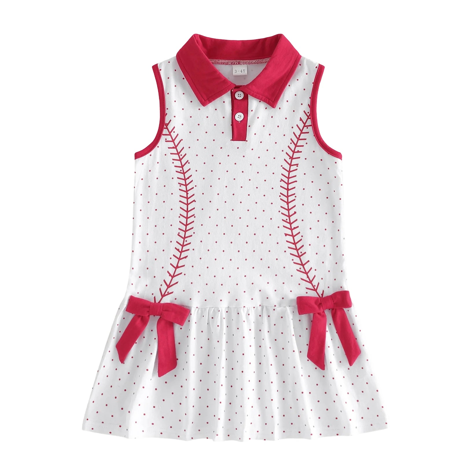 BASEBALL GIRL Bowtie Dress
