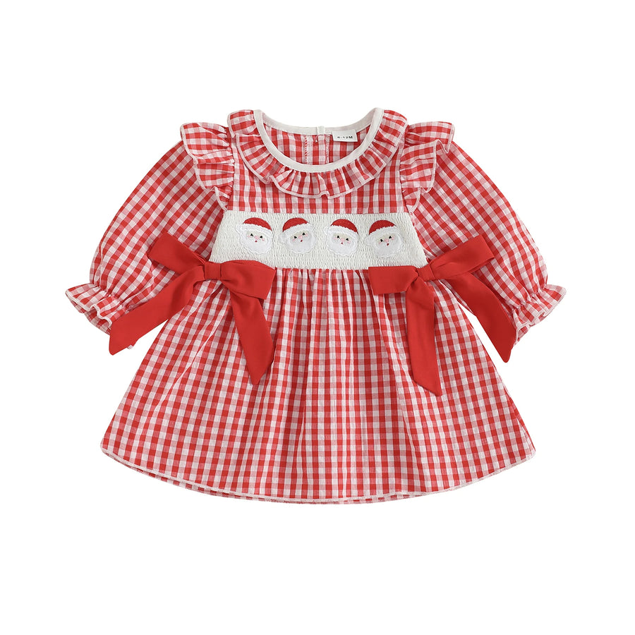 SANTA Plaid Bowtie Dress