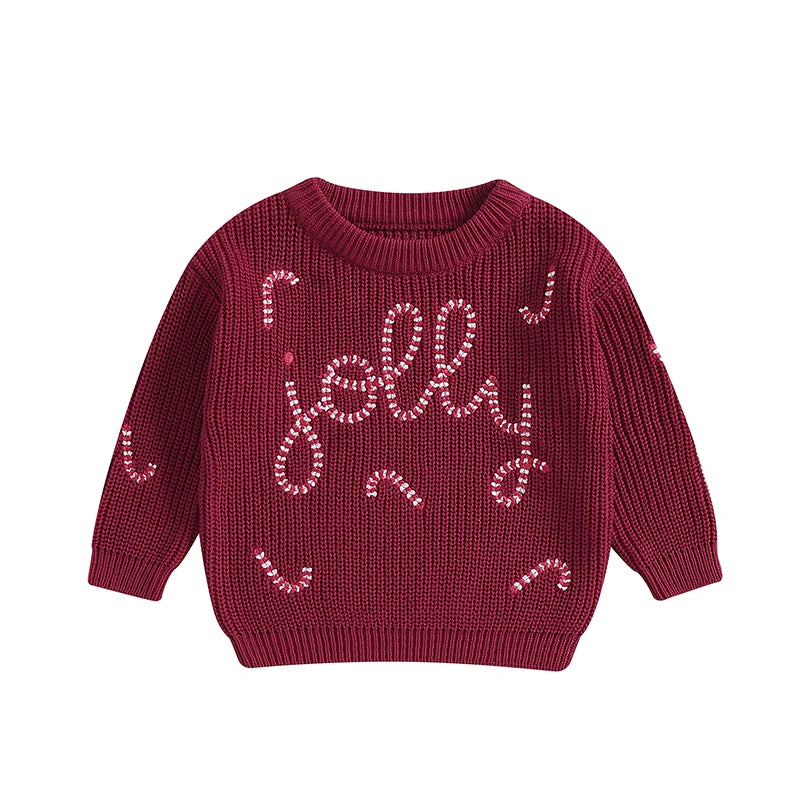 JOLLY Candy Cane Knitted Sweater