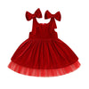 PAULA Red Velvet Bowtie Dress