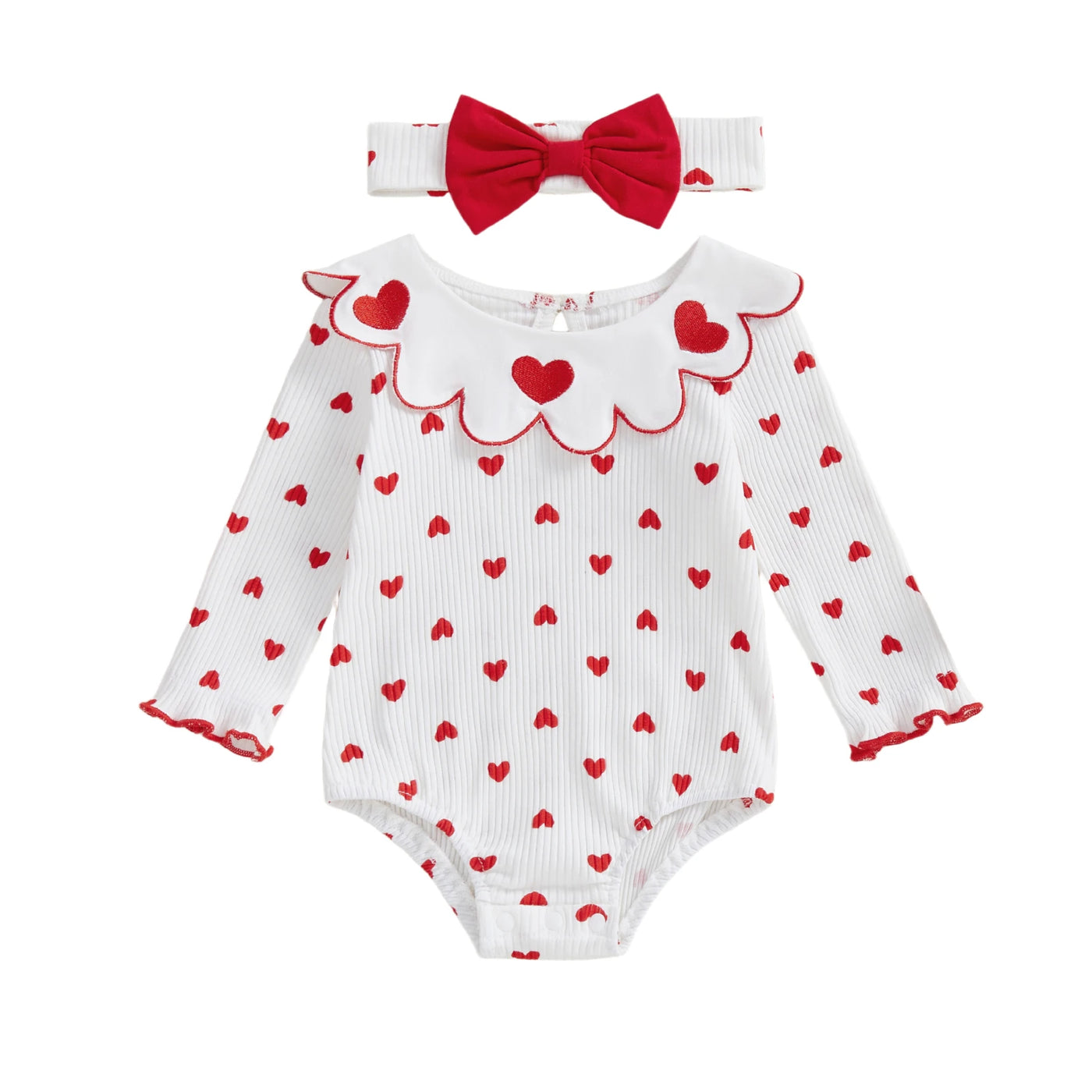 POLKA HEARTS Collar Romper