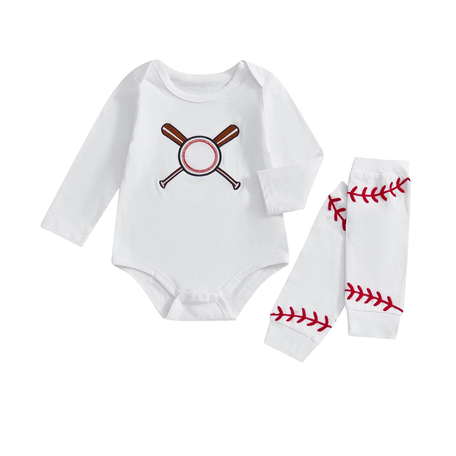 BASEBALL Long-Sleeve Onesie with Stockings