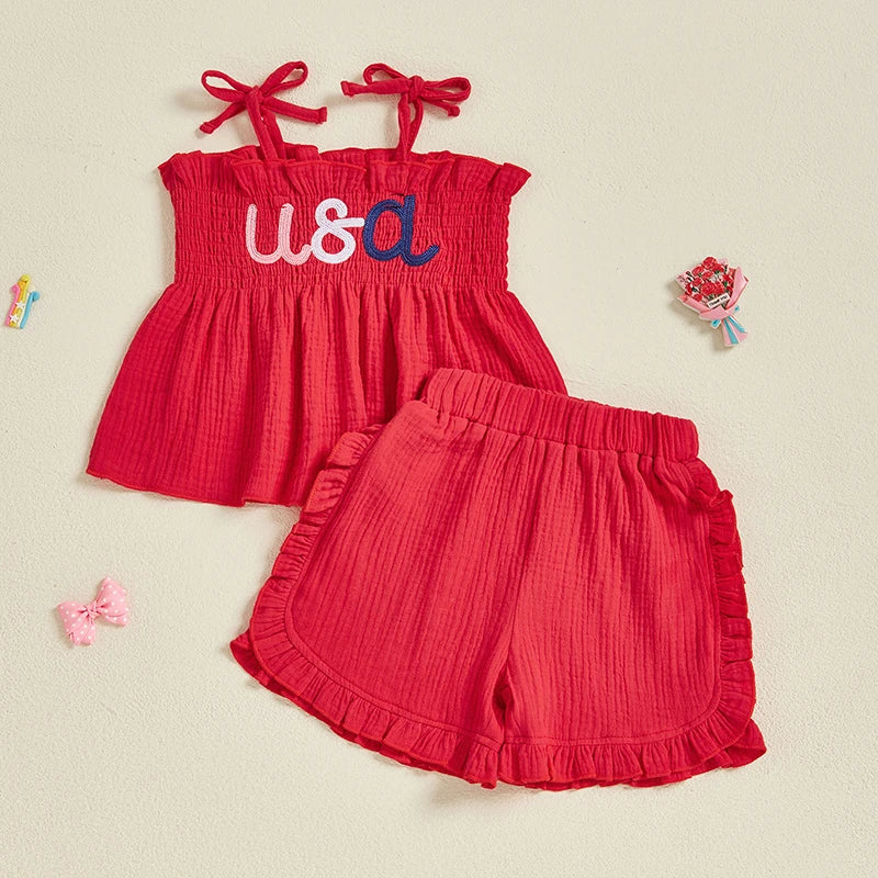 USA Smocked Summer Outfit