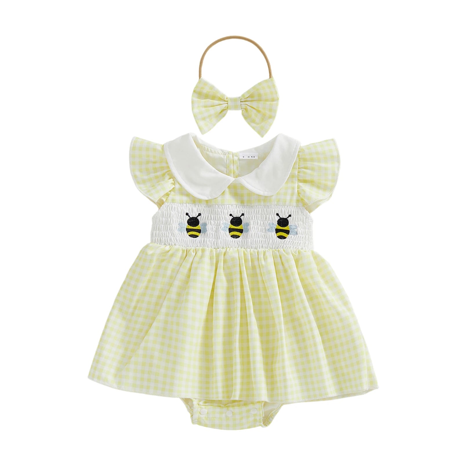 BEES Checkered Romper Dress