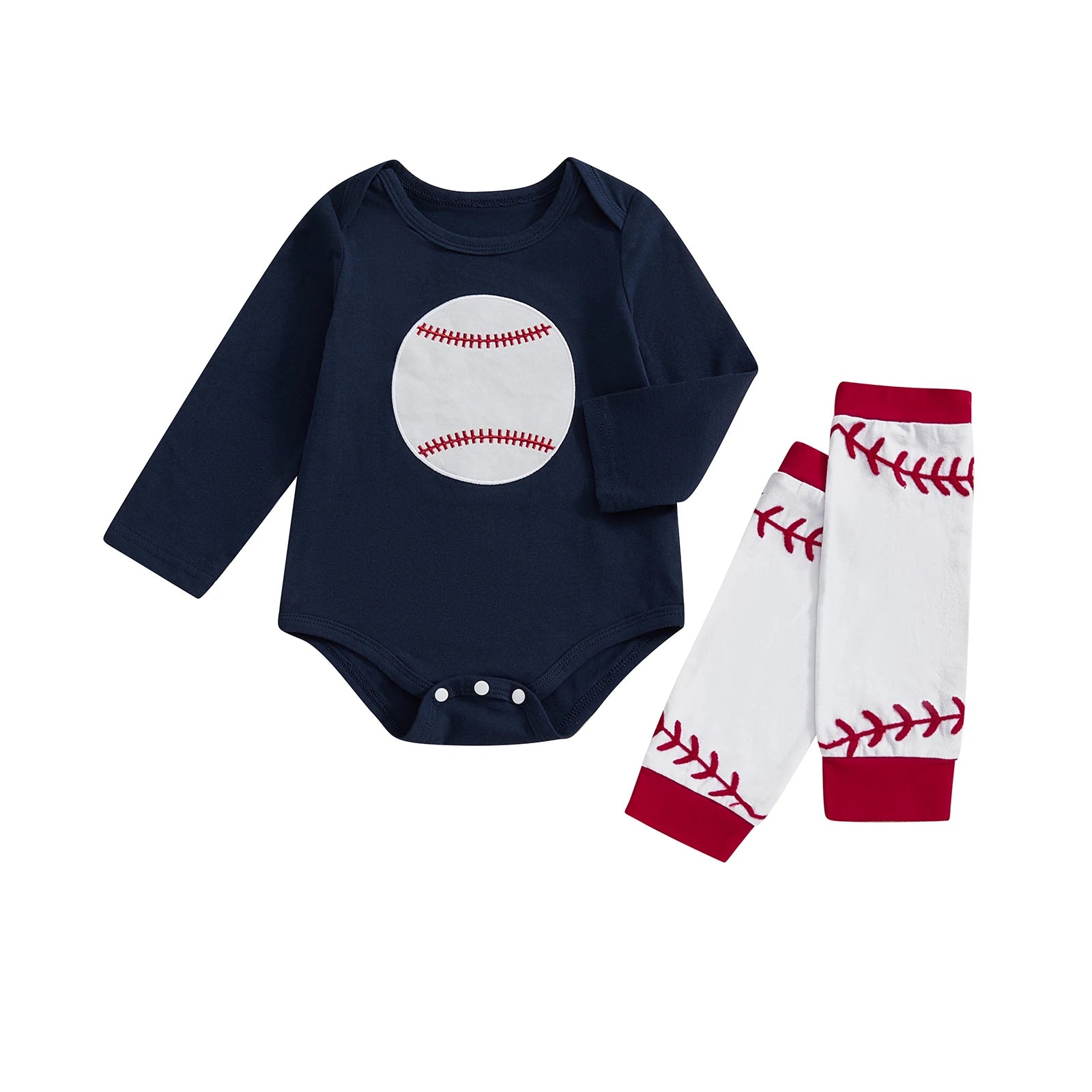 BASEBALL Long-Sleeve Onesie with Stockings
