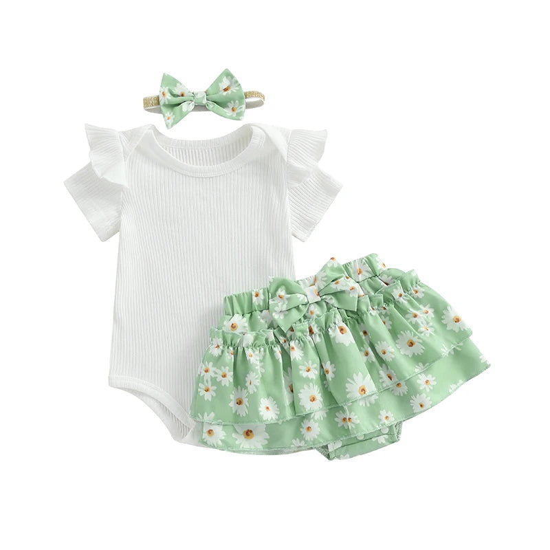 DAISY Green Layered Ruffle Outfit