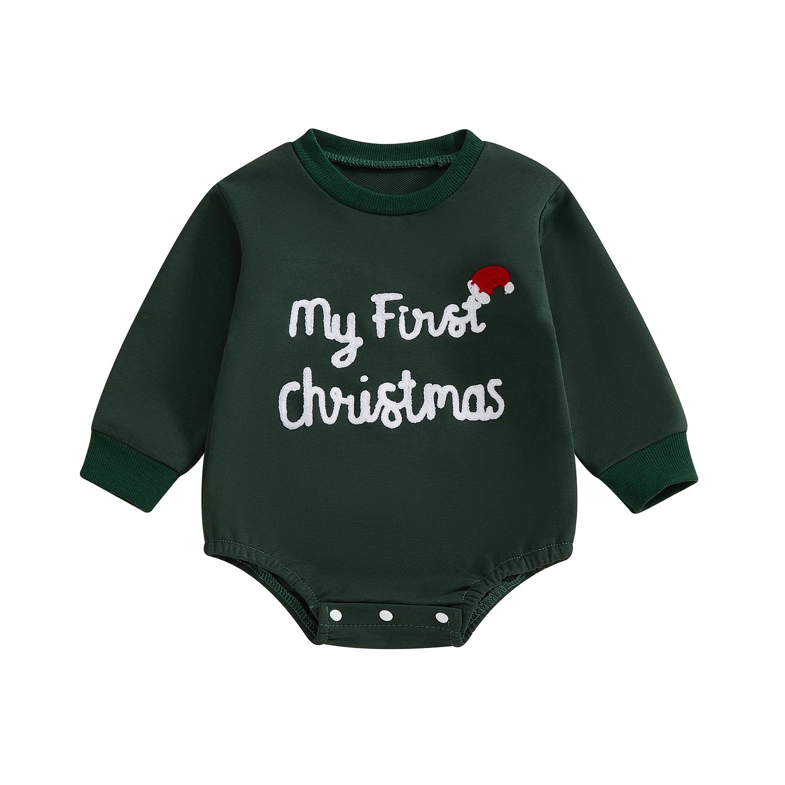 MY FIRST CHRISTMAS Khaki Long-Sleeve Onesie