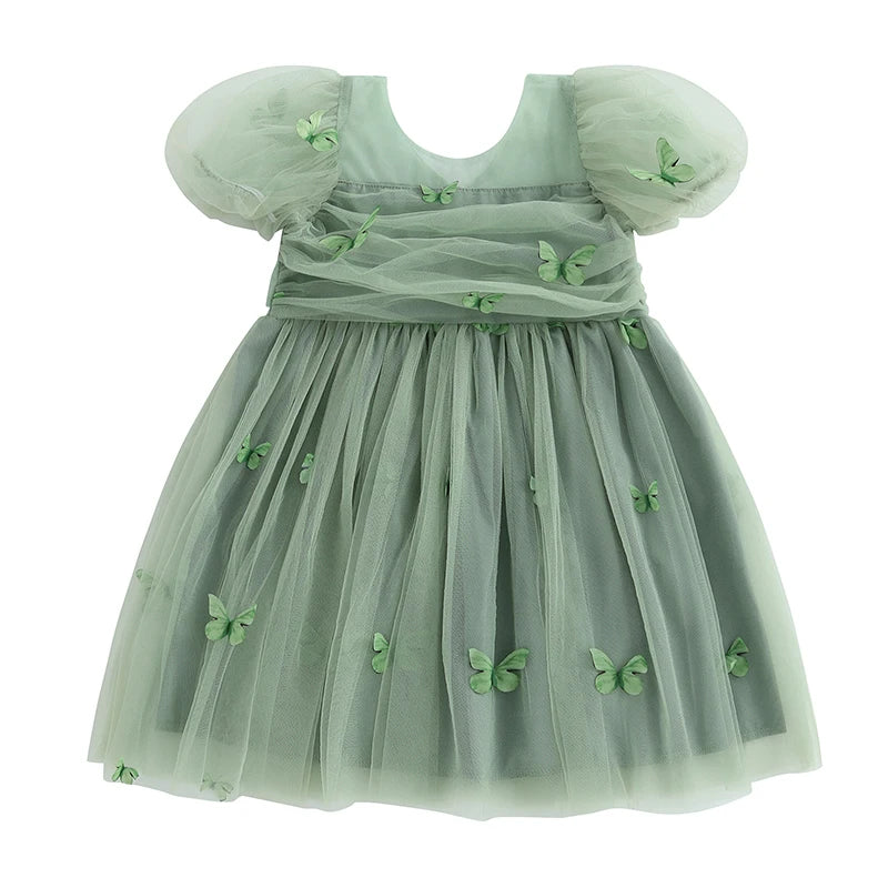 BUTTERFLY Tulle Puff Sleeve Dress