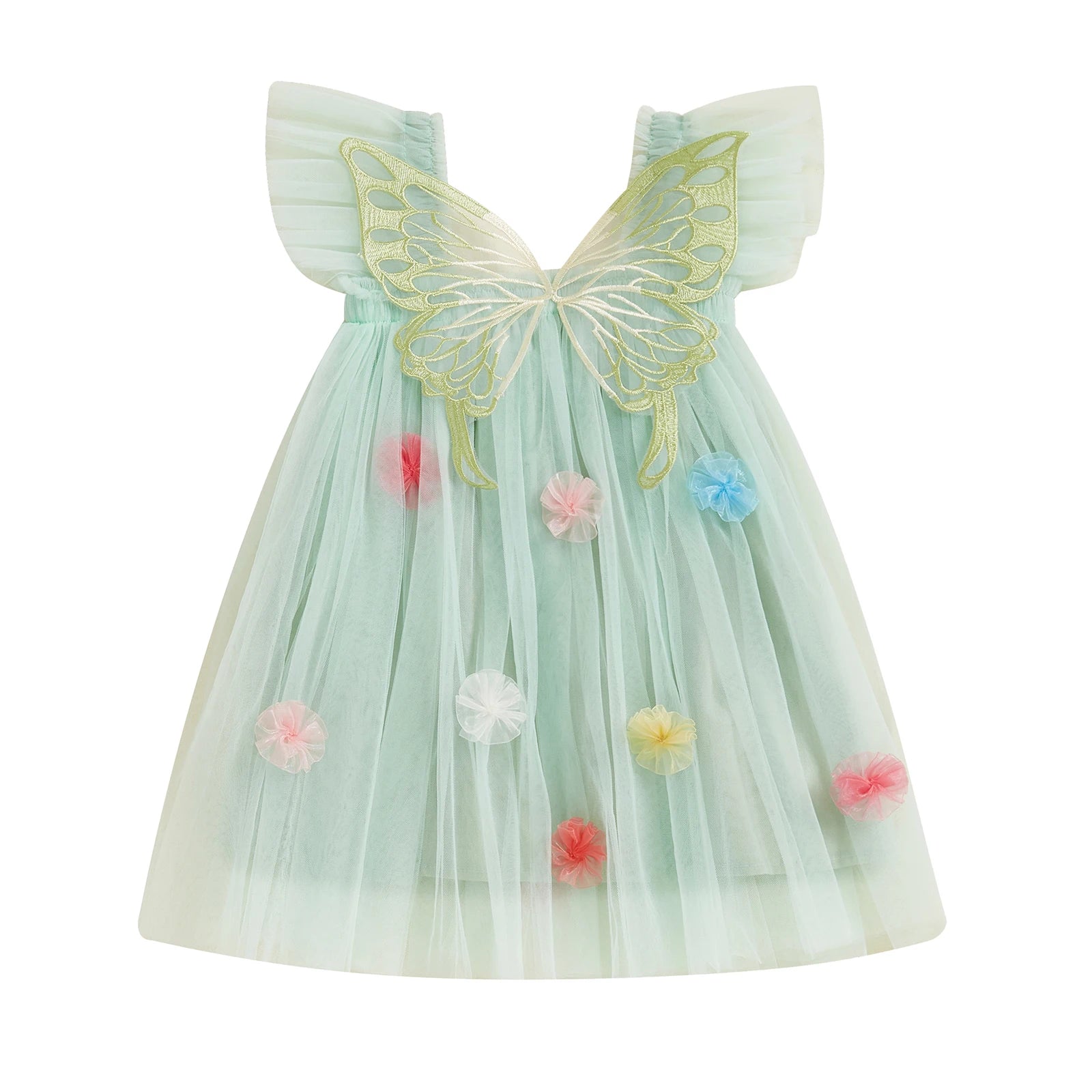 BUTTERFLY Pompom Tulle Dress