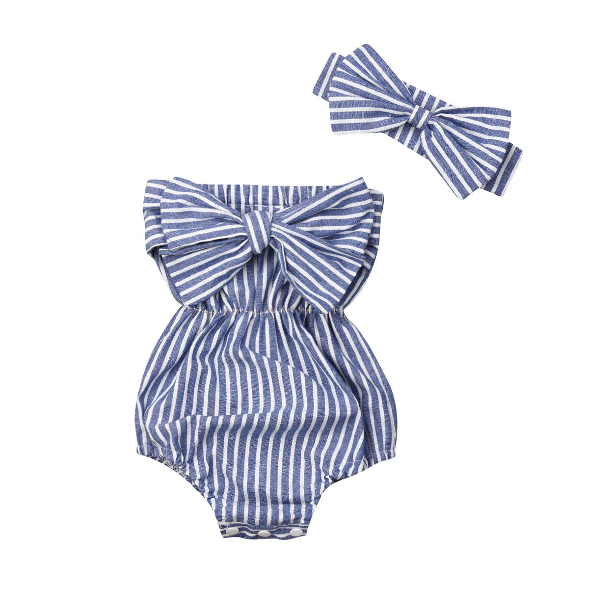 MARLY Bowtie Romper with Headband - Hazel & Bo MARLY Bowtie Romper with Headband - Hazel & Bo