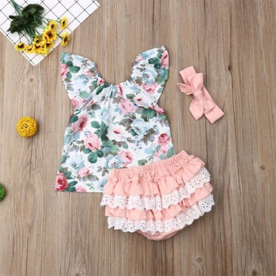 ROSE Floral Summer Outfit with Headband